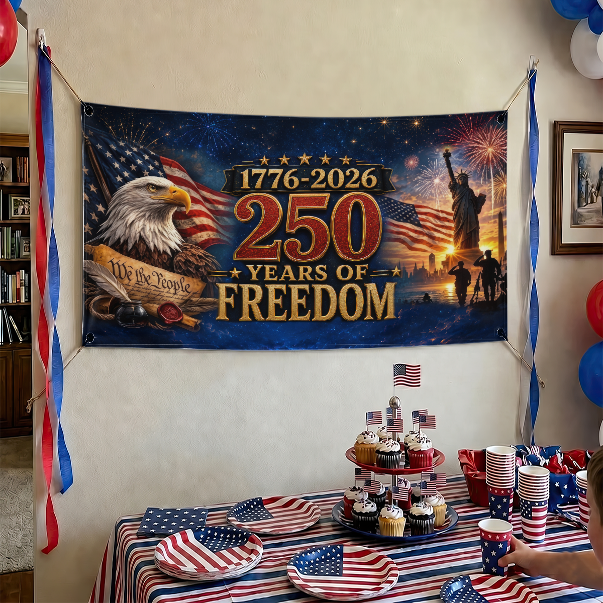 250 Years Of Freedom 1776-2026 - Personalized Banner
