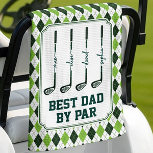 Golf More Worry Less - Custom Golf Towel - Personalized Father's Day Birthday Golf Gifts For Dad, Grandpa
