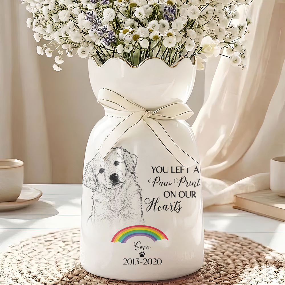 I Crossed The Rainbow Bridge Personalized Flower Vase