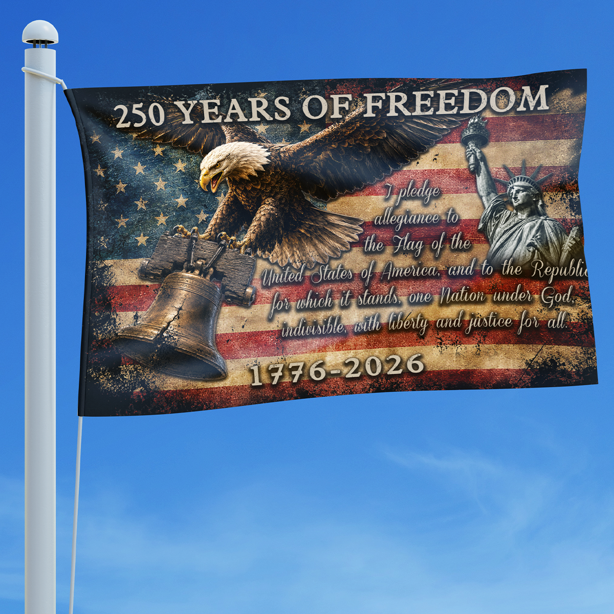 USA 250th Anniversary Flag 1776-2026 Patriotic 250 Years