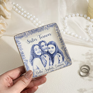 Custom Photo Ring Dish Gift For Friends, Soul Sisters - Personalized Photo Jewelry Dish