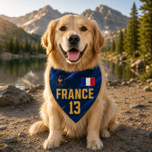 Custom USA World Football Pet Bandana - Personalized Birthday Gifts For Football Dog Cat Lovers, Dog Dad And Mom, Cat Owners