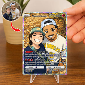 Personalized PKM Couple Card, Custom Photo Anime Wedding Card, Anniversary Gift, Gift for Him, Gift for Her, Custom Card Anniversary