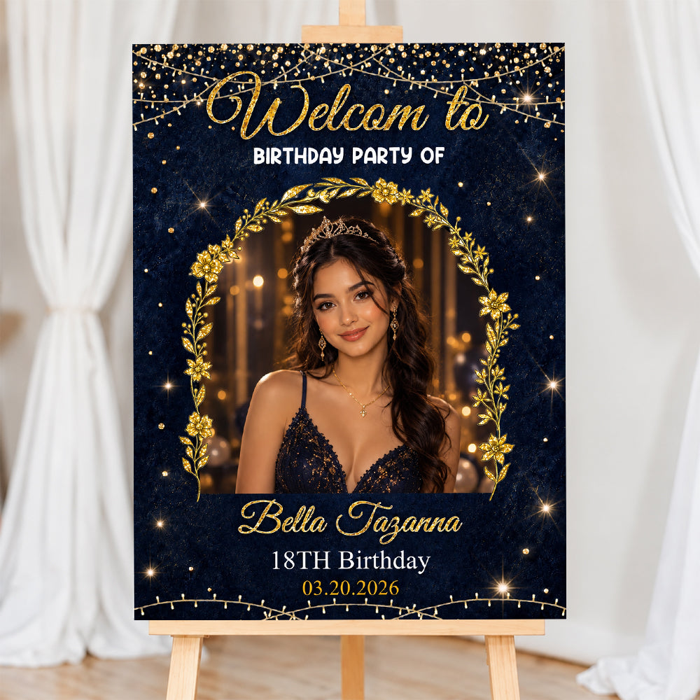 Welcome to Our Wedding Sign Glitter Style - Custom Name and Date Wedding Sign - Welcome Sign