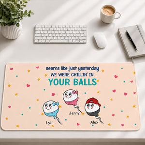 We Exist Because Of You - Gift For Father - Personalized Leather Desk Mat