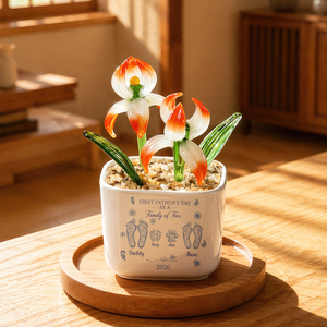 Small Footprints That Changed Everything - Personalized Glass Everlasting Flowers