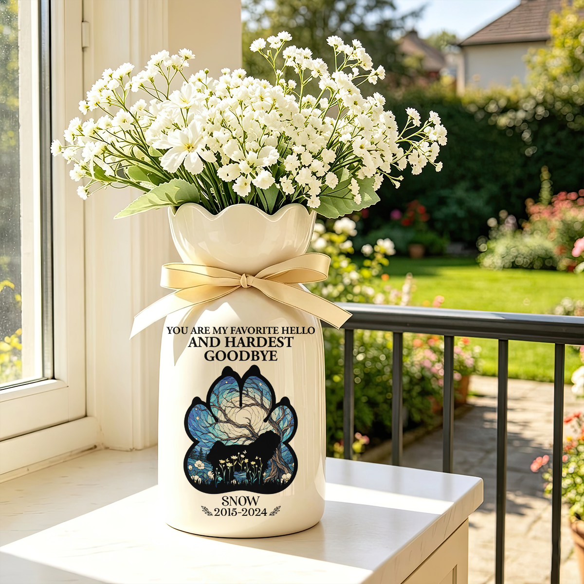 Forever In My Heart Personalized Ribbon Tie Flower Vase