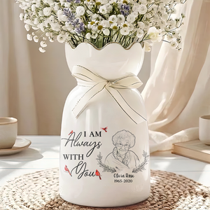 Pencil Sketch I Am Always With You Flower Vase