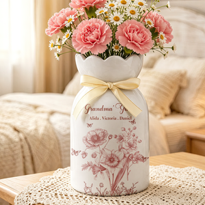 Grandma's Garden Personalized Ribbon Tie Flower Vase