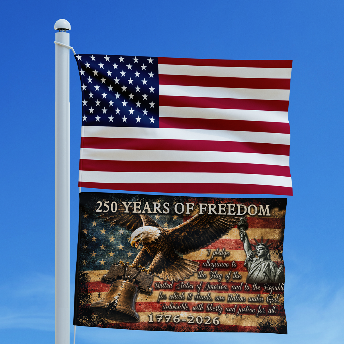 USA 250th Anniversary Flag 1776-2026 Patriotic 250 Years