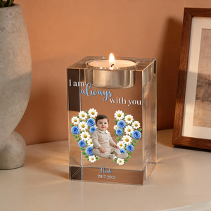 In Loving Memory Baby Loss - Personalized Crystal Candle Holder