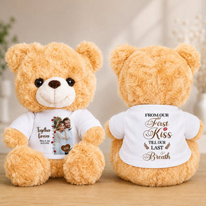 Together Forever - Custom Couple Photo and Name - Personalized Teddy Bear