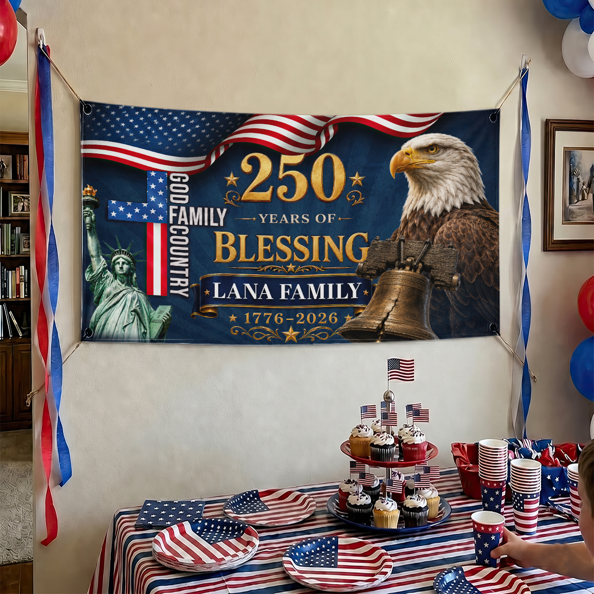 250 Years Of Freedom Decor Blessing - Personalized Banner