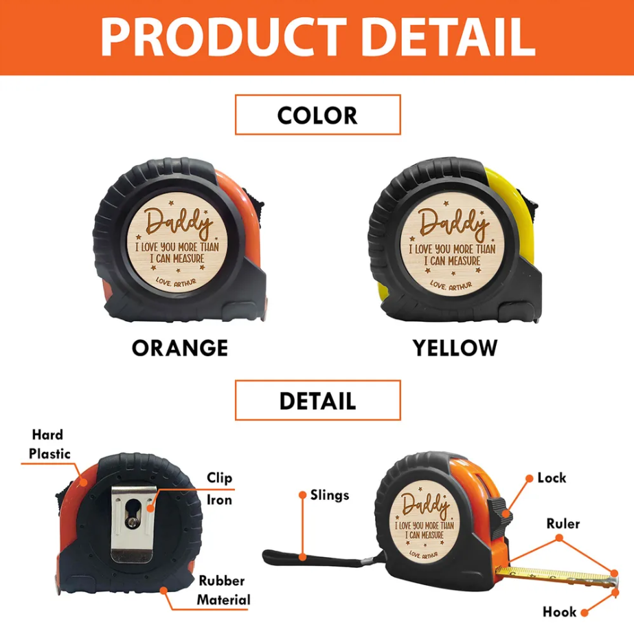 We Love You - Personalized Custom Tape Measure