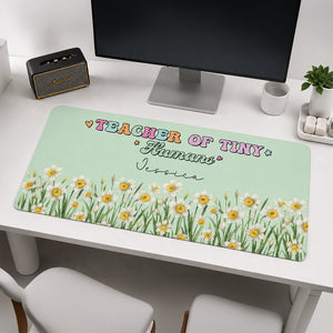 Teacher Of Tiny Humans - Personalized Leather Desk Mat
