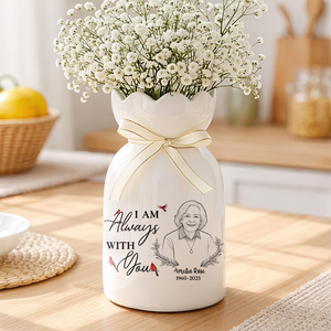 Pencil Sketch I Am Always With You Flower Vase