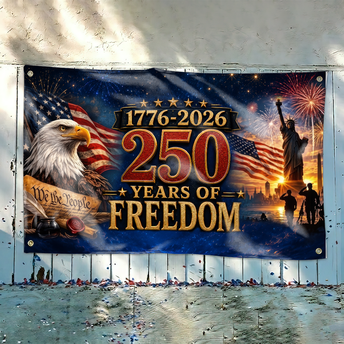 250 Years Of Freedom 1776-2026 - Personalized Banner