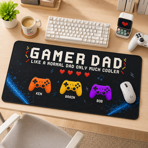 Gamer Dad Only Much Cooler - Personalized Leather Desk Mat