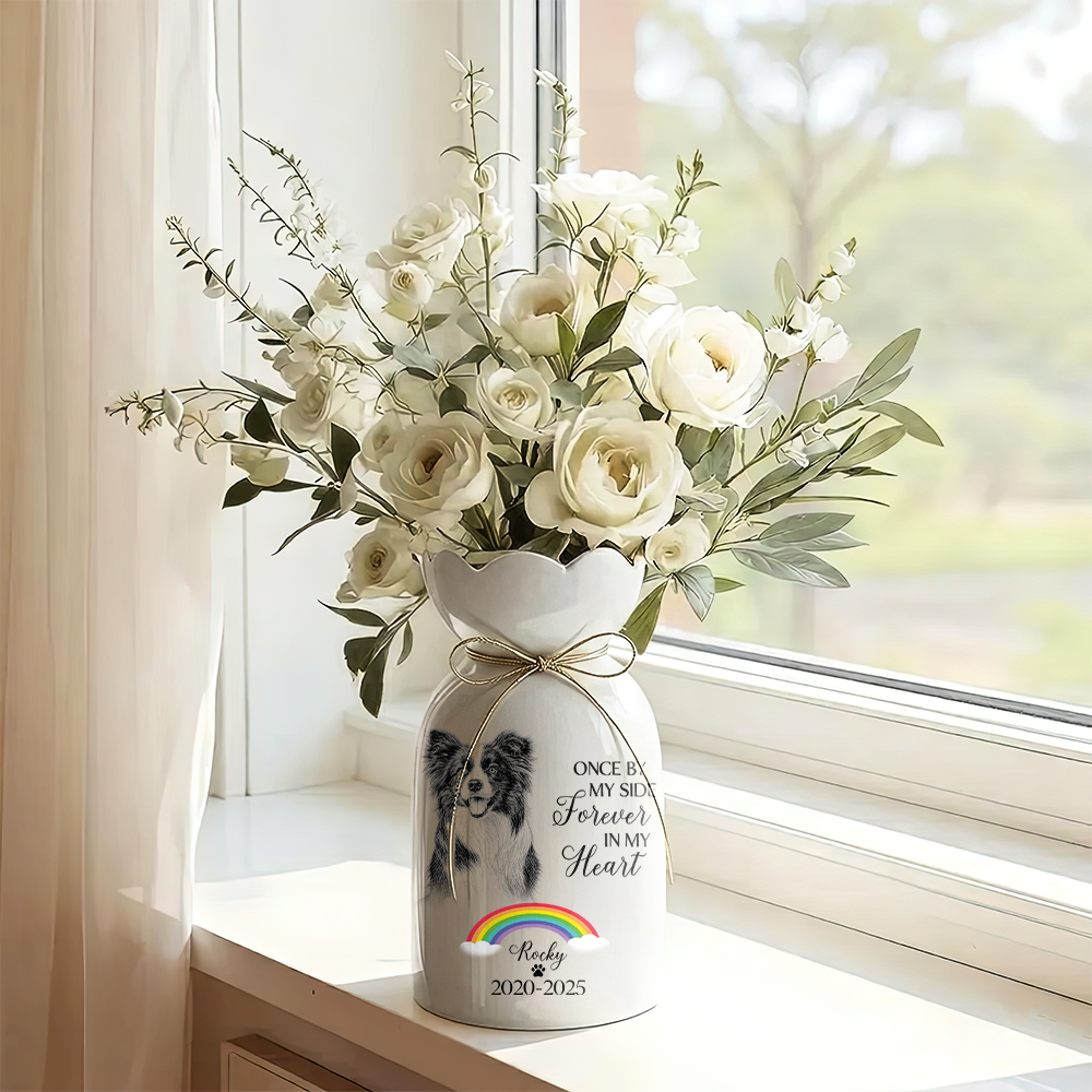 I Crossed The Rainbow Bridge Personalized Flower Vase