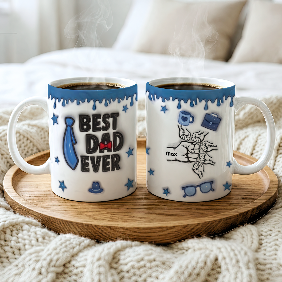 Best Dad Ever - Personalized Custom 3D Inflated Effect Mug
