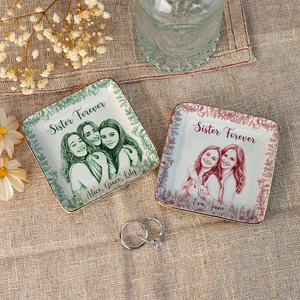 Custom Photo Ring Dish Gift For Friends, Soul Sisters - Personalized Photo Jewelry Dish