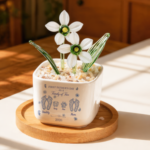 Small Footprints That Changed Everything - Personalized Glass Everlasting Flowers