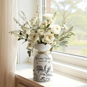 Grandma's Garden Personalized Ribbon Tie Flower Vase