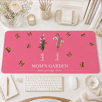 Grandma's Garden Birth Flowers - Personalized Leather Desk Mat mk4_655c2be7-a449-4b47-a277-11fdf801e59c.jpg