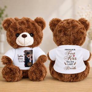 Together Forever - Custom Couple Photo and Name - Personalized Teddy Bear