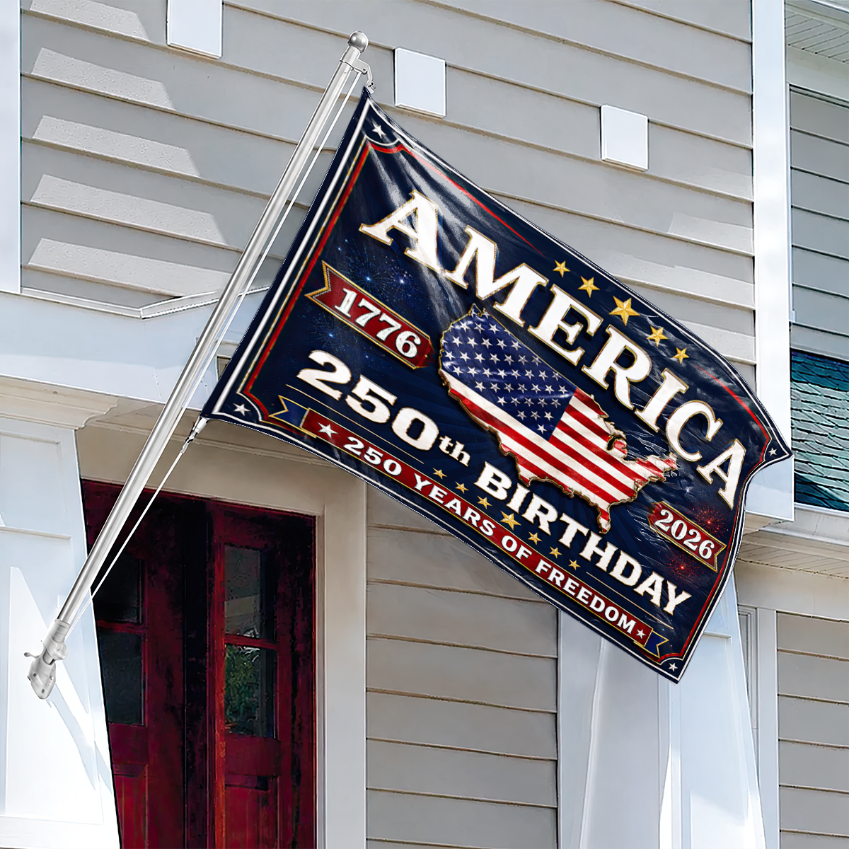 250 Years Birthday America - House Flag United States
