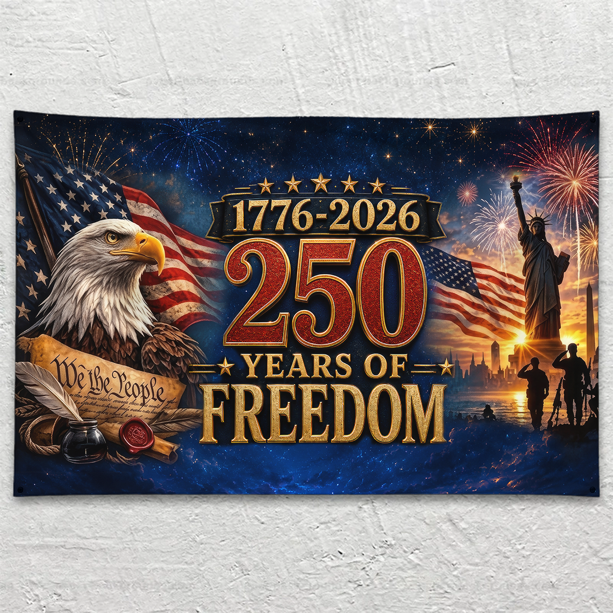 250 Years Of Freedom 1776-2026 - Personalized Banner