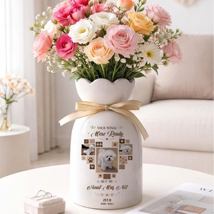 My Favorite Hello Pet Loss Flower Ribbon Tie Flower Vase