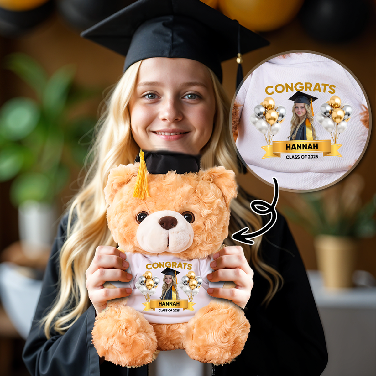 Bubble Class Of 2026 Personalized Graduation Teddy Bear