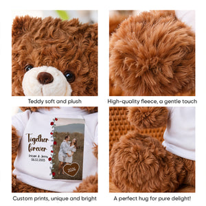 Together Forever - Custom Couple Photo and Name - Personalized Teddy Bear