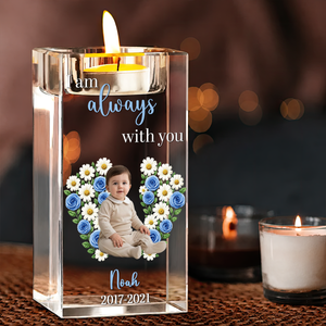 In Loving Memory Baby Loss - Personalized Crystal Candle Holder