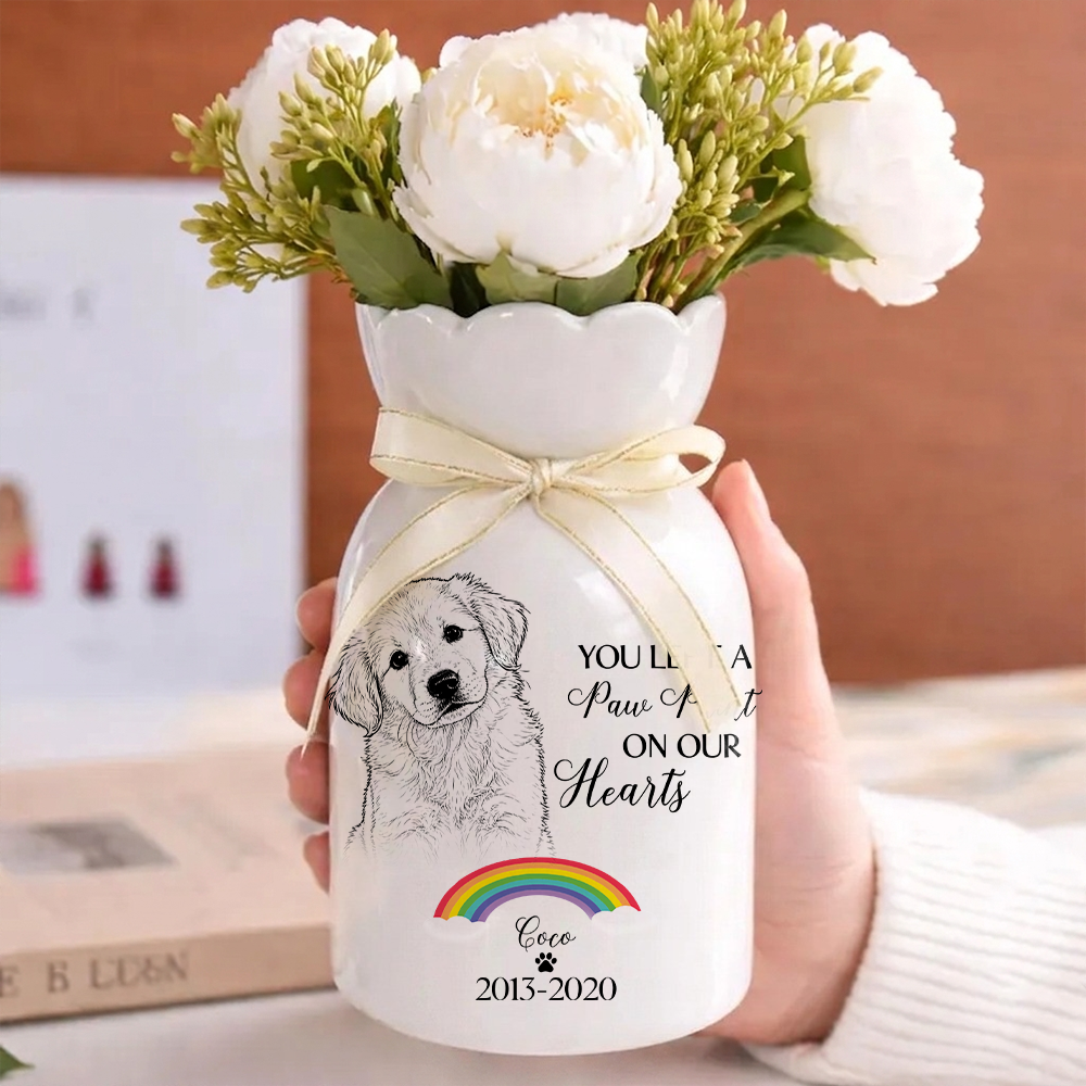 I Crossed The Rainbow Bridge Personalized Flower Vase