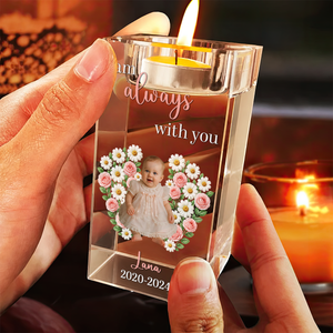 In Loving Memory Baby Loss - Personalized Crystal Candle Holder