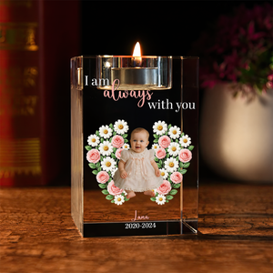 In Loving Memory Baby Loss - Personalized Crystal Candle Holder