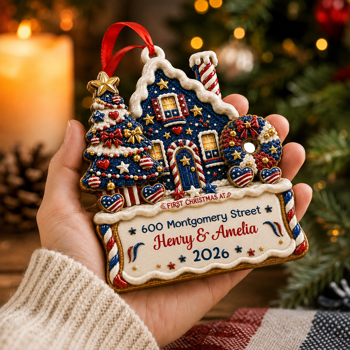 First Christmas In New Home - Real 3D Raised Ornament