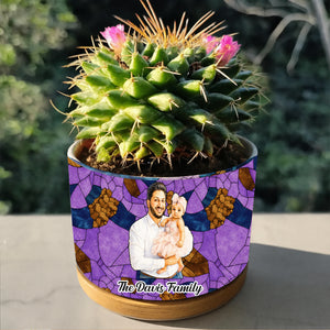 Personalized Family Photo Ceramic Pot - Personalized Ceramic Plant Pot
