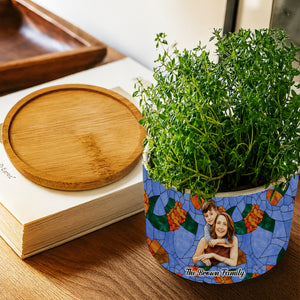 Personalized Family Photo Ceramic Pot - Personalized Ceramic Plant Pot