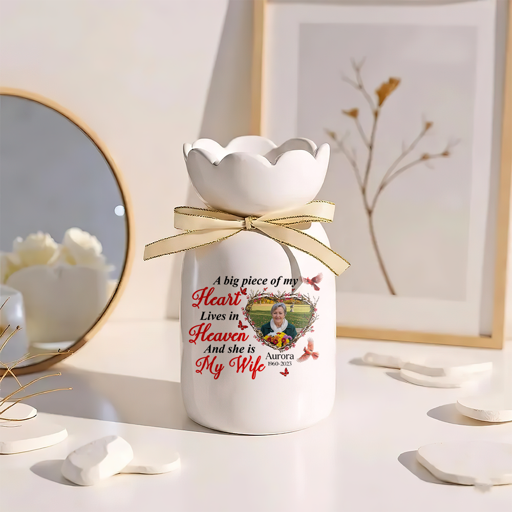 A Piece Of My Heart Photo - Personalized Flower Vase