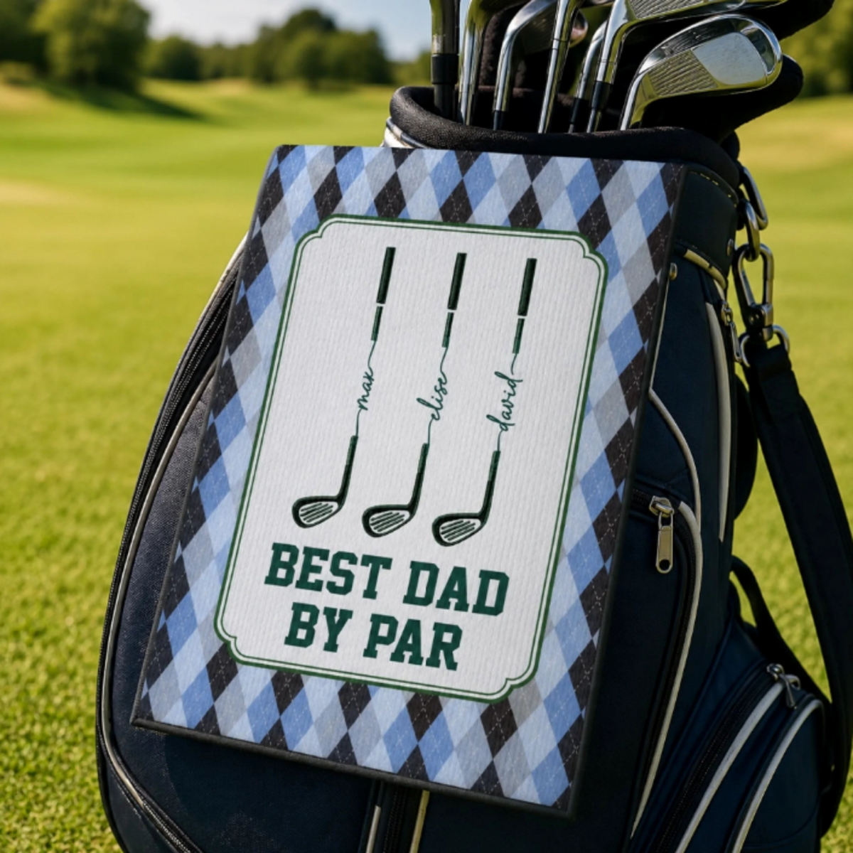 Golf More Worry Less - Custom Golf Towel - Personalized Father's Day Birthday Golf Gifts For Dad, Grandpa