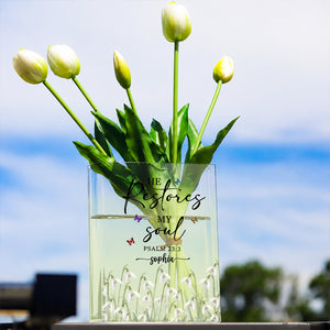 Prayer Journal Christian Gifts For Women, Wife, Daughter, Her - Personalized Journal Clear Acrylic Book Vase for Flowers, Transparent Flower Vase for Home Decor