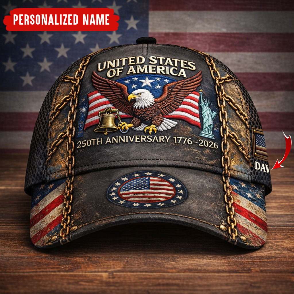 Personalized United States Of America 250th Anniversary 3D Printed Cap United States 250th Anniversary Patriotic Cap