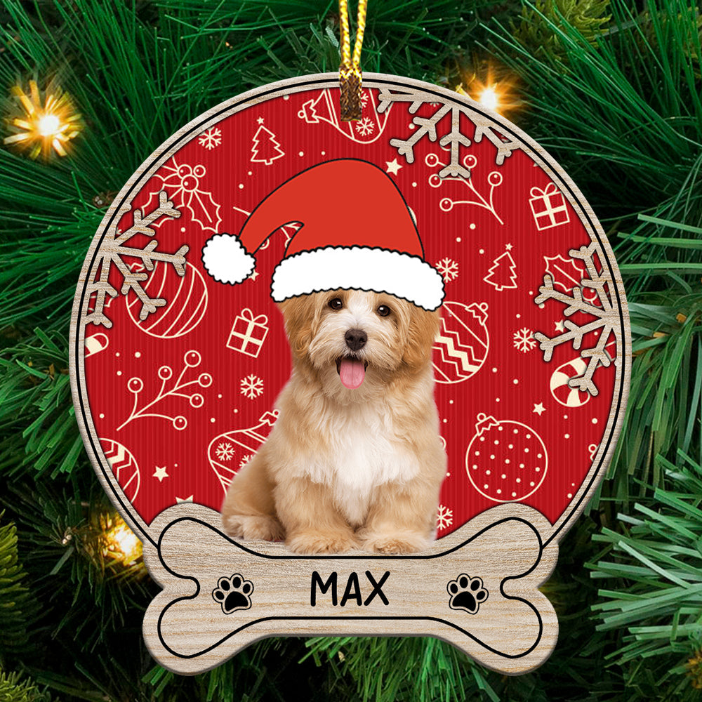 Cute Pet Photo - Custom Photo And Name, Personalized Acrylic Ornament - Gift For Pet Lover