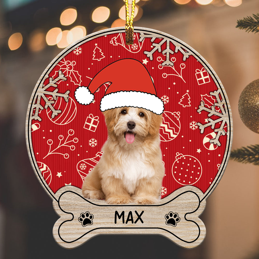 Cute Pet Photo - Custom Photo And Name, Personalized Acrylic Ornament - Gift For Pet Lover