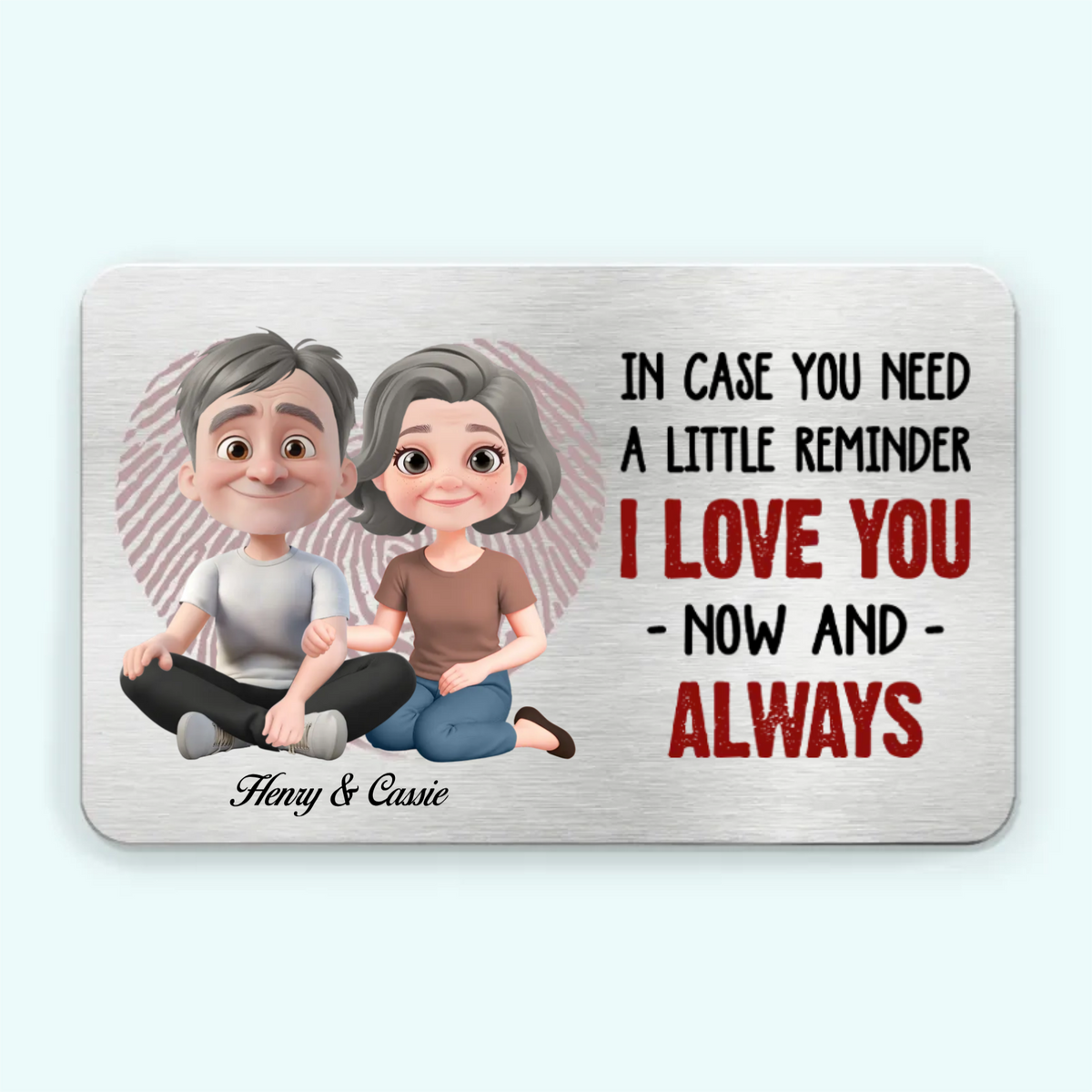 I'll Always Be With You - Personalized Wallet Insert Card - Gift For Couple, Anniversary Gift, Valentine's Day Gift