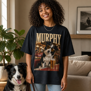 Vintage Personalized Dog Photo Shirt – Custom Pet Portrait & Name T-Shirt mockup-held-6a7ae32621ce1ce172d86de3.png