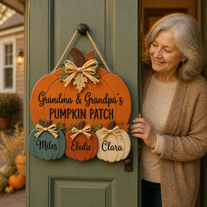 Personalized Grandma & Grandpa’s Pumpkin Patch Wood Sign – Custom Grandkids Names Fall Decor mockup-held-6a7d3b0e10545e07e1621c10.png
